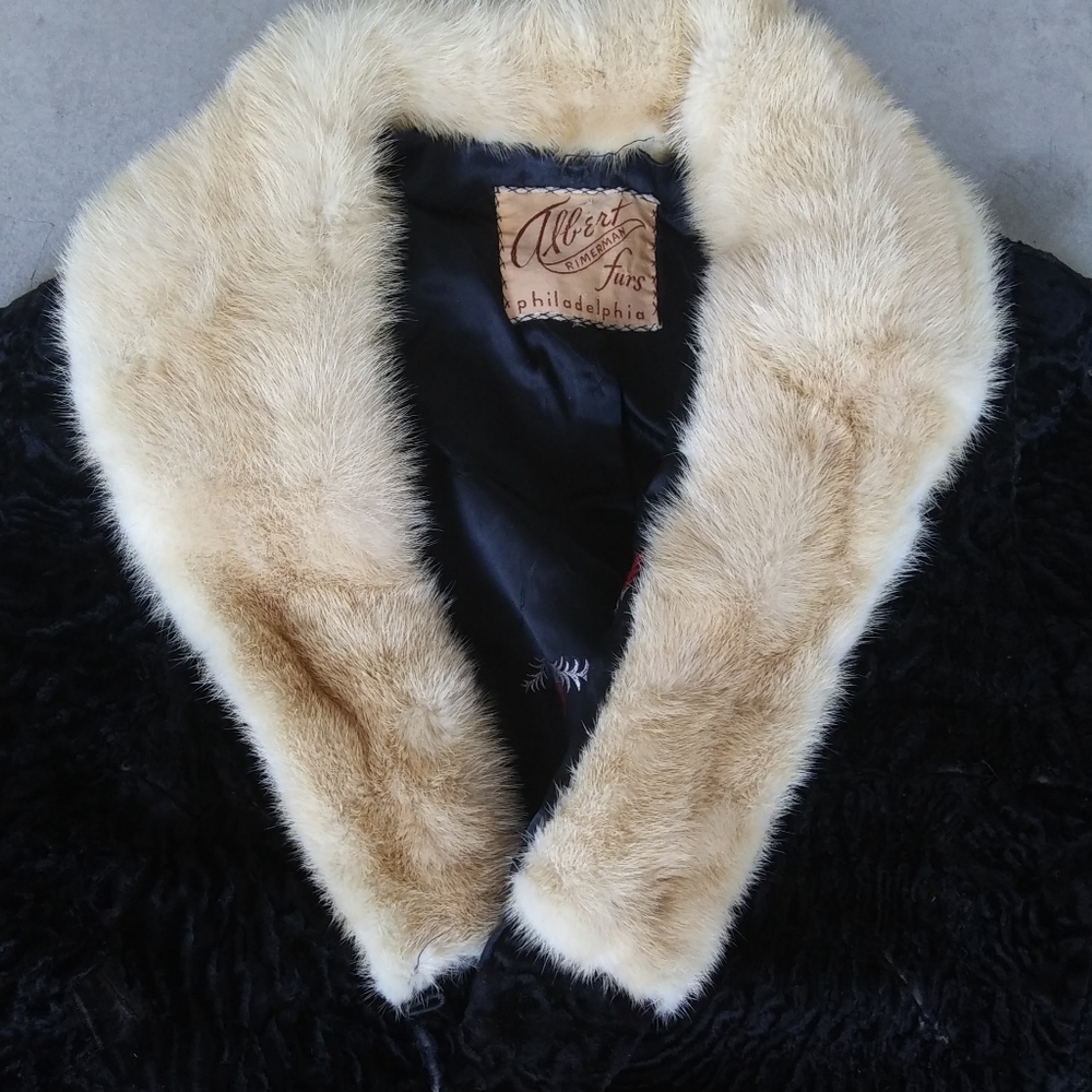 Vintage Persian Lamb and Mink Collar real fur jacket
